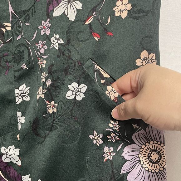 Chico's Floral Jacket Cardigan Tie Sleeves Art To Wear Blazer Size 2 Or 12/14 - Picture 6 of 14